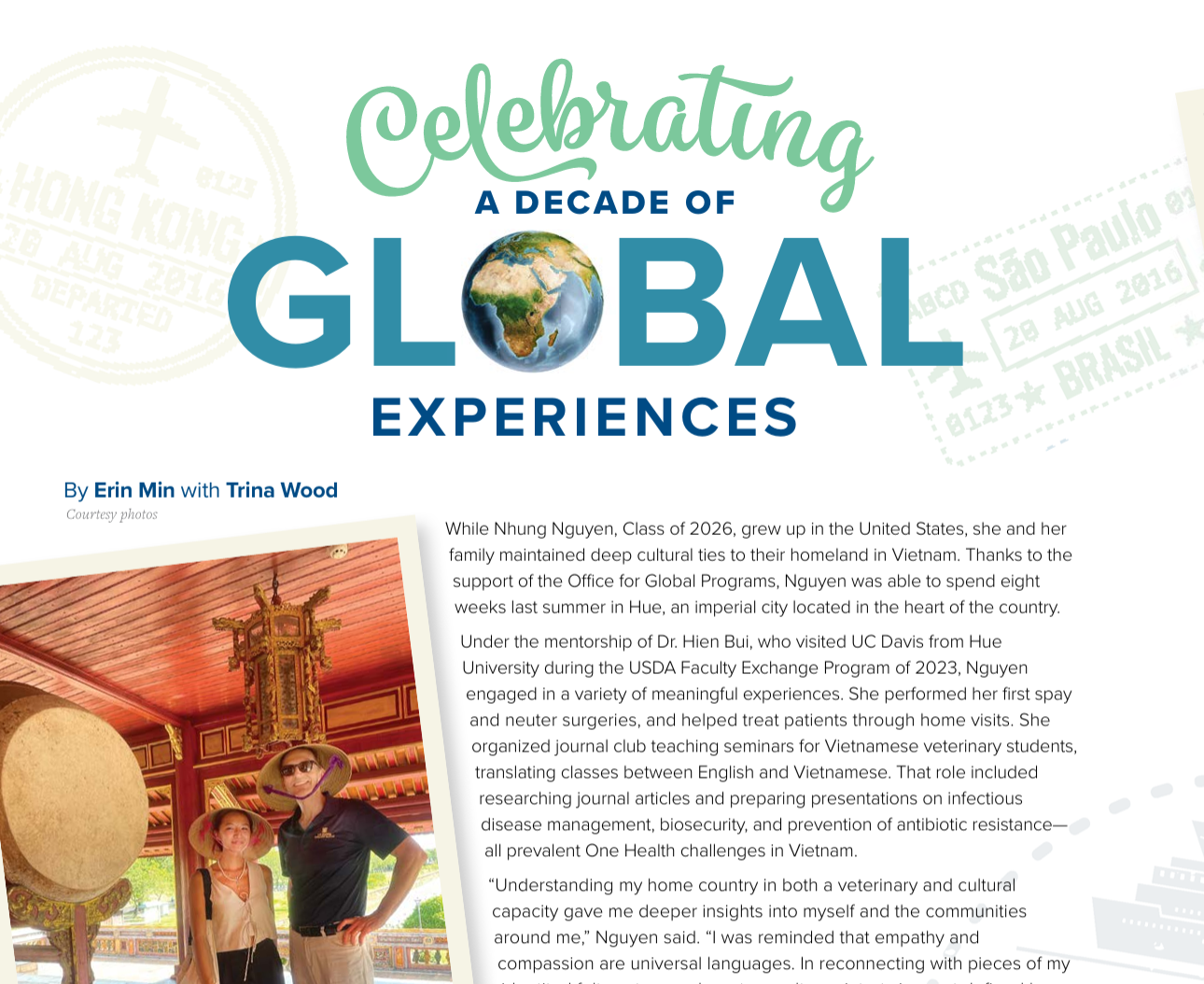 Masthead of the Celebrating a Decade of Global Experiences article.