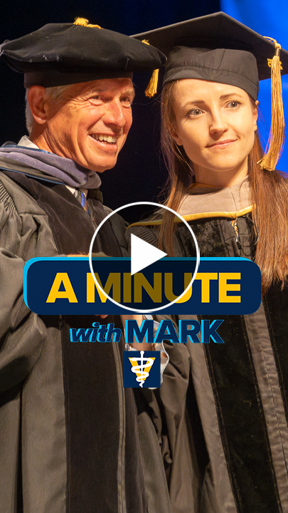A Minute with Mark: 2025 Commencement video cover.