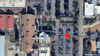 Google map aerial view of parking lot 55.