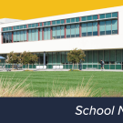 School News banner with a picture of the administration building